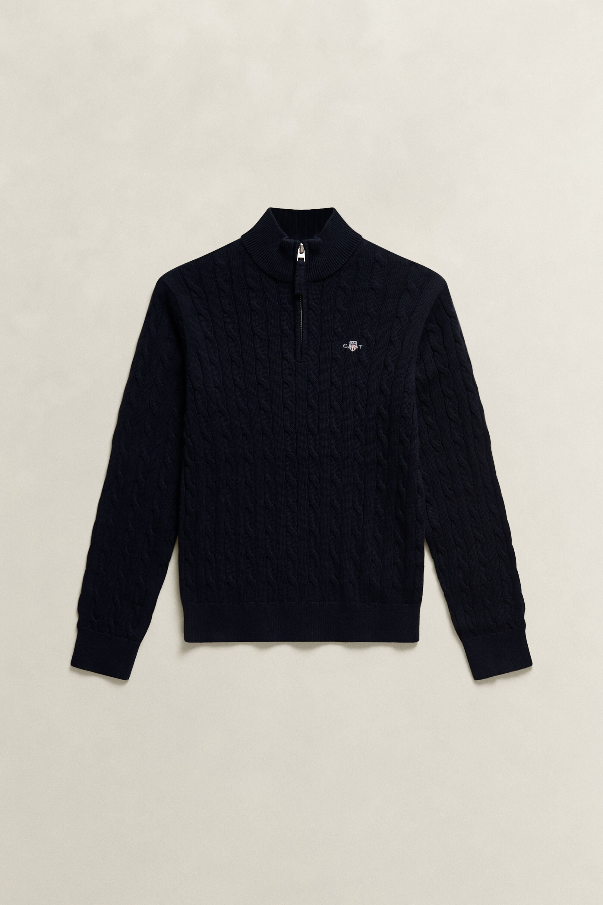 Teen Boys Shield Cable Knit Half-Zip Sweater