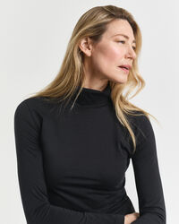 Lightweight Cotton Turtleneck Top