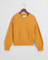 Ribbed Knitted Crew Neck Sweater