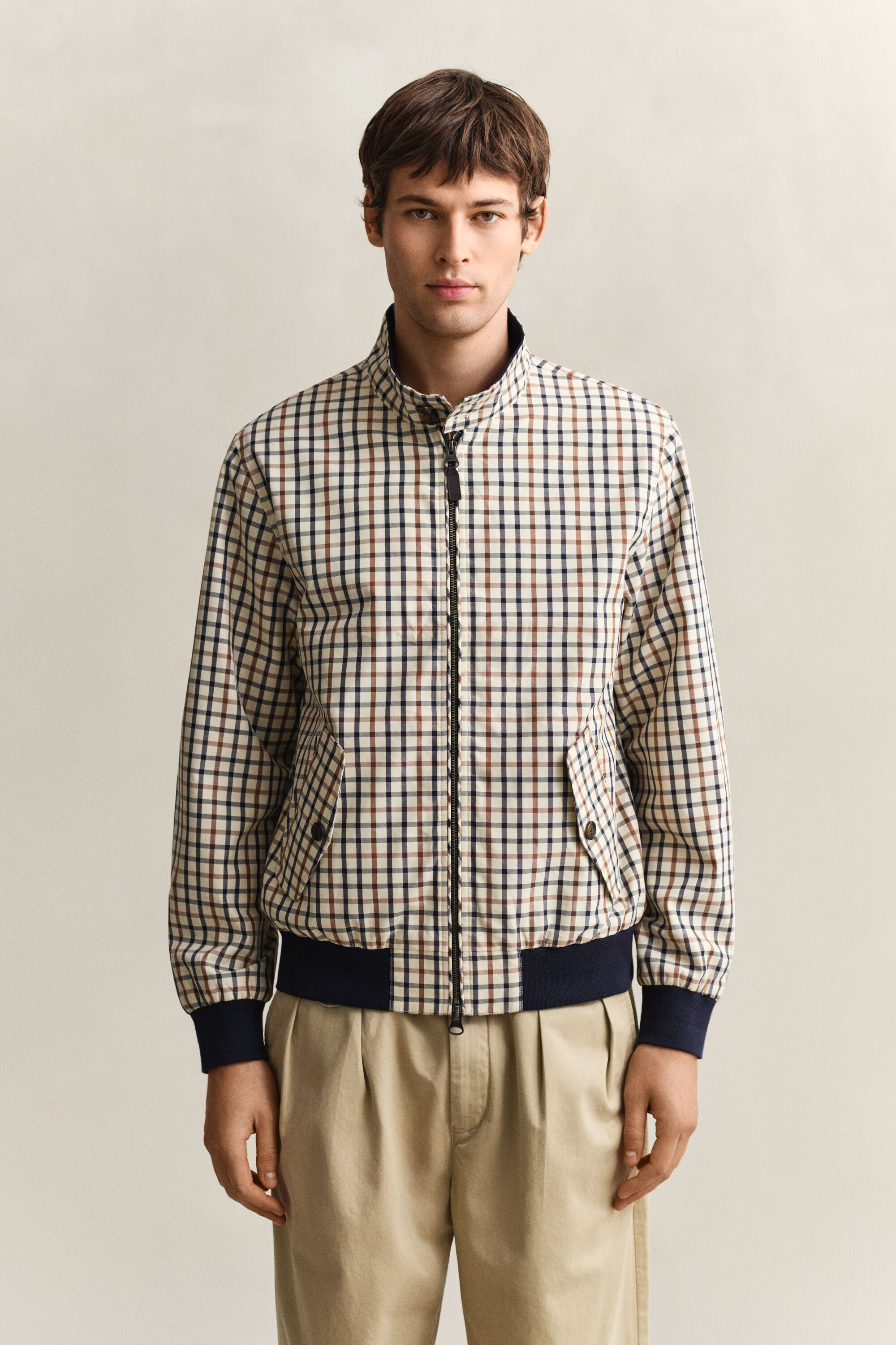 Cotton Blend Harrington Jacket