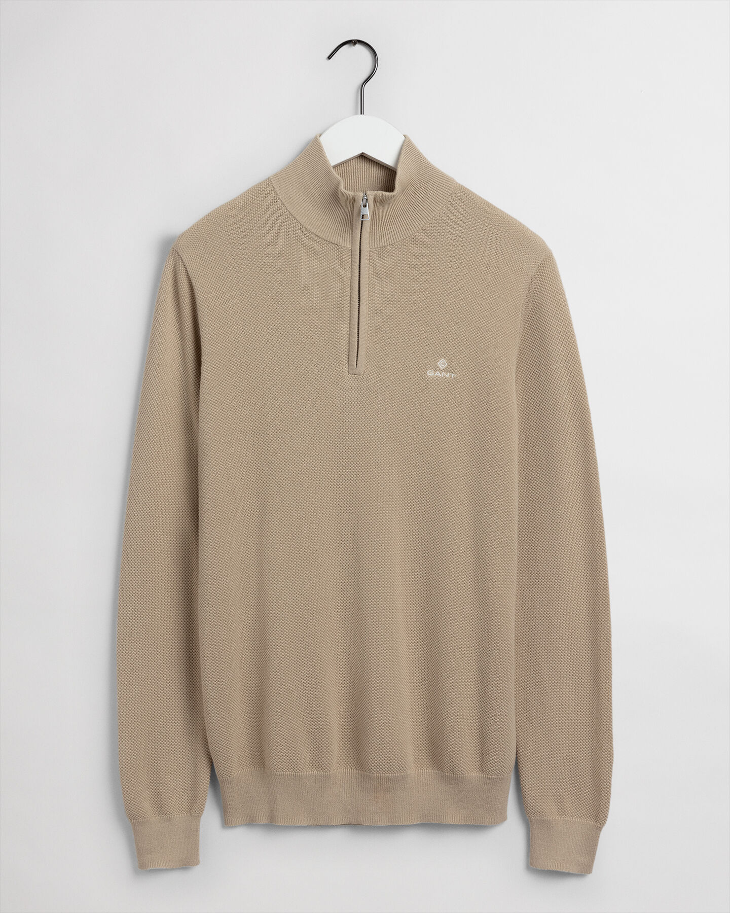 Cotton Piqu&eacute; Half-Zip Sweater