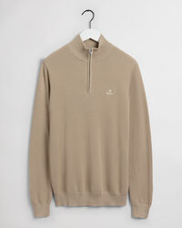 Cotton Piqu&eacute; Half-Zip Sweater