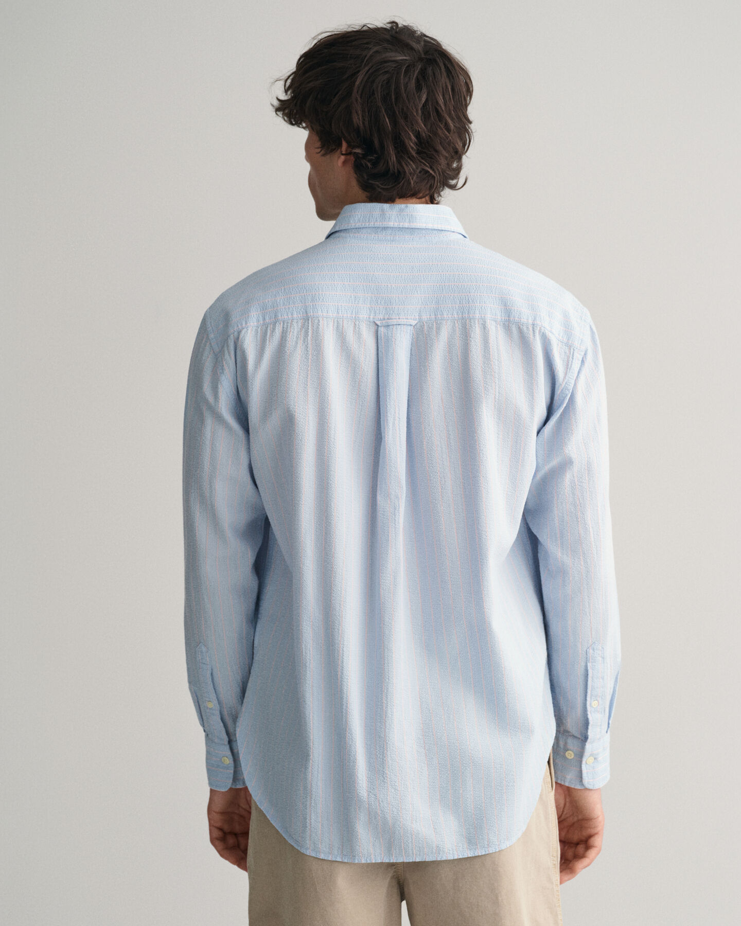 Relaxed Fit Pinstriped Seersucker Shirt