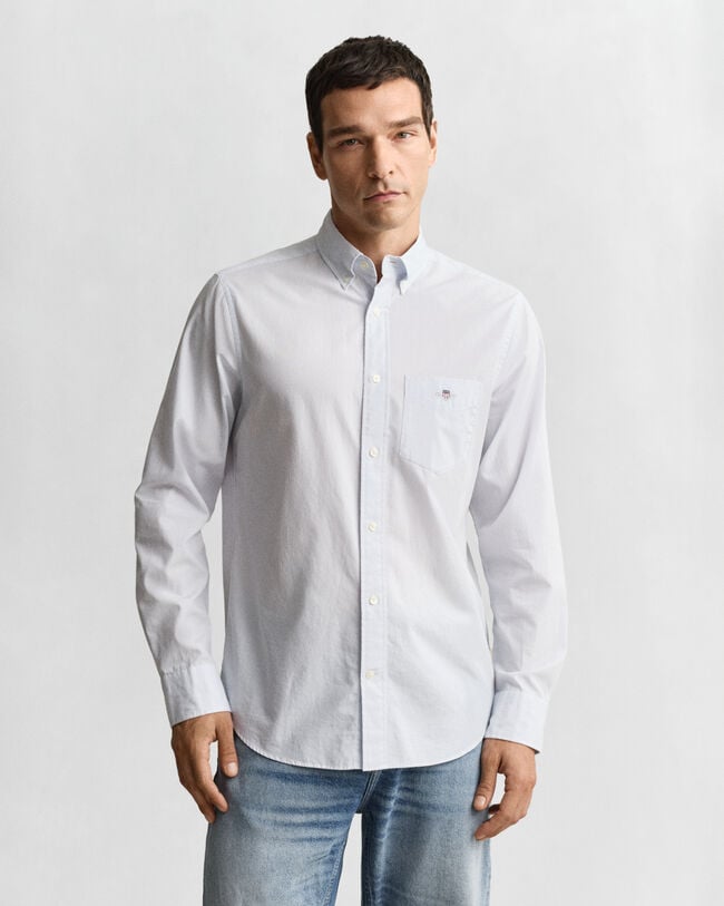 Regular Fit Classic Banker Stripe Poplin Shirt