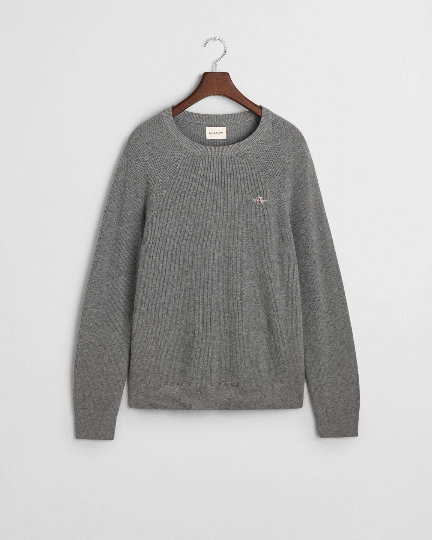 Ribbed Cotton Wool Crew Neck Sweater