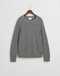 Ribbed Cotton Wool Crew Neck Sweater