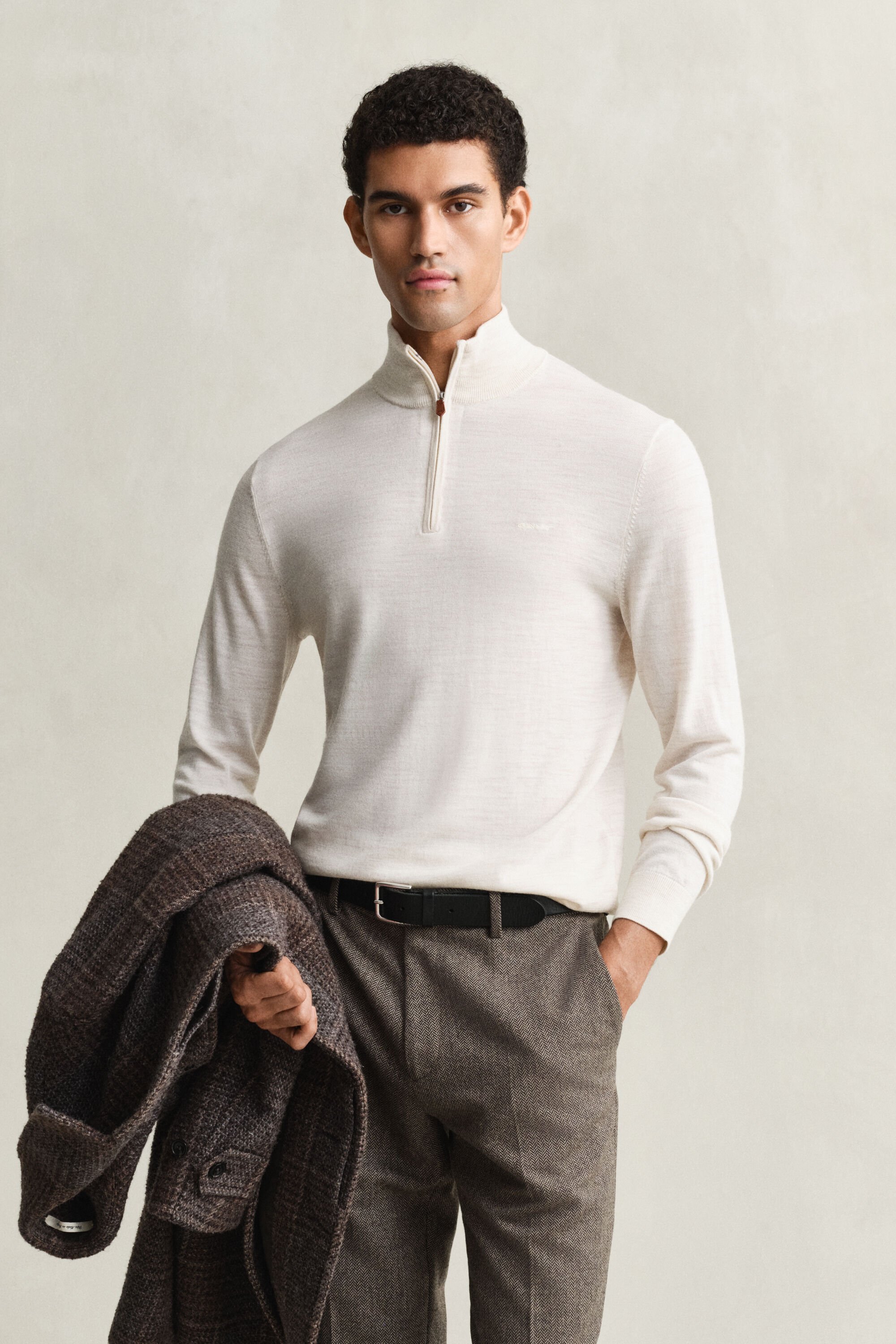 Extra Fine Merino Wool Half-Zip Sweater