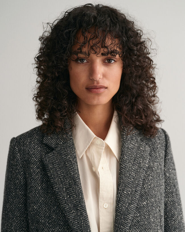 Regular Fit Herringbone Blazer