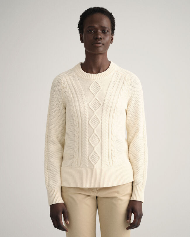 Cable Crew Neck Sweater