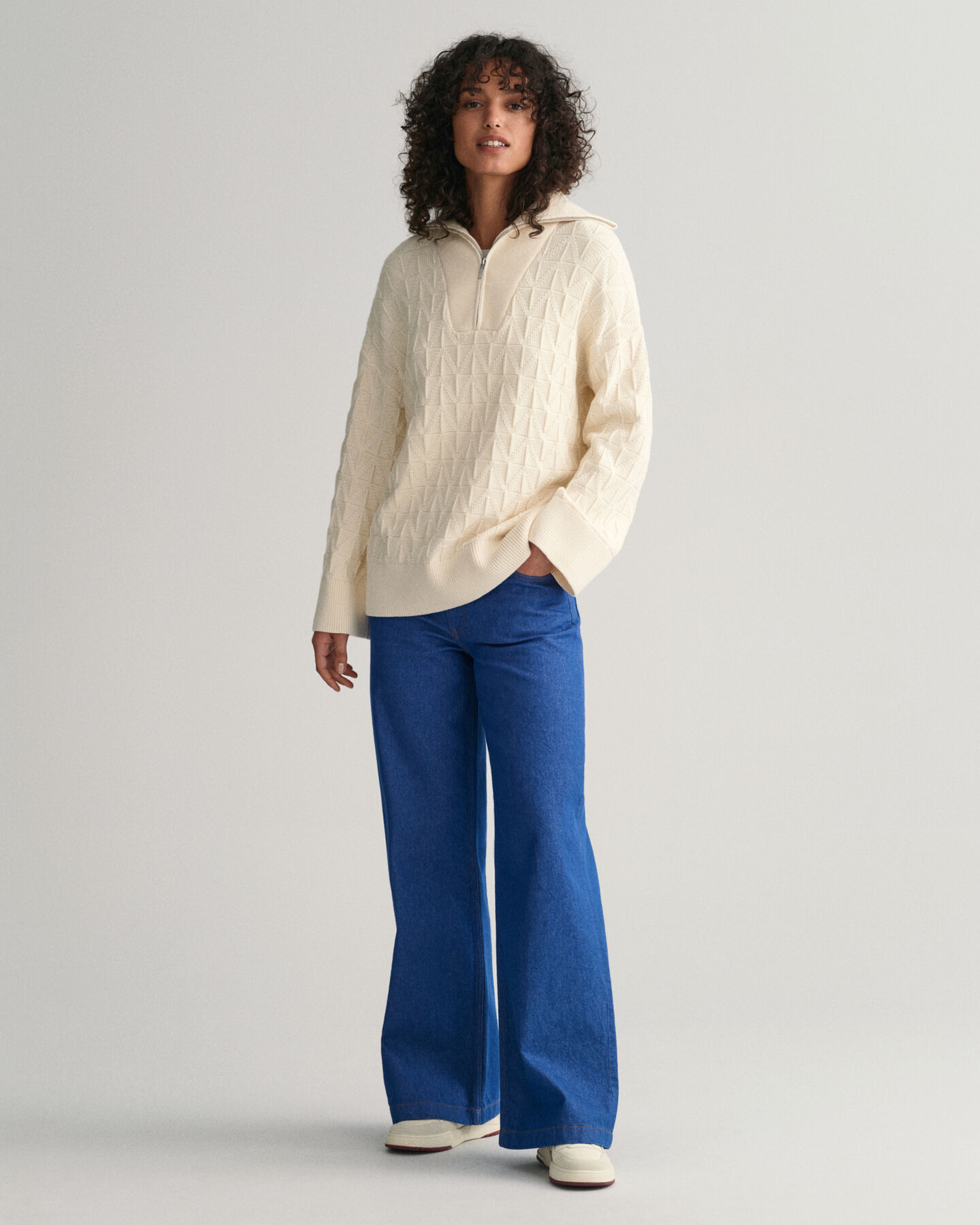 Herringbone Half-Zip Sweater