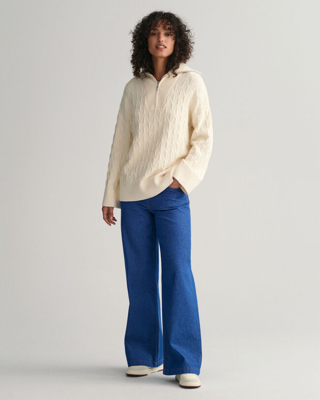 Herringbone Half-Zip Sweater