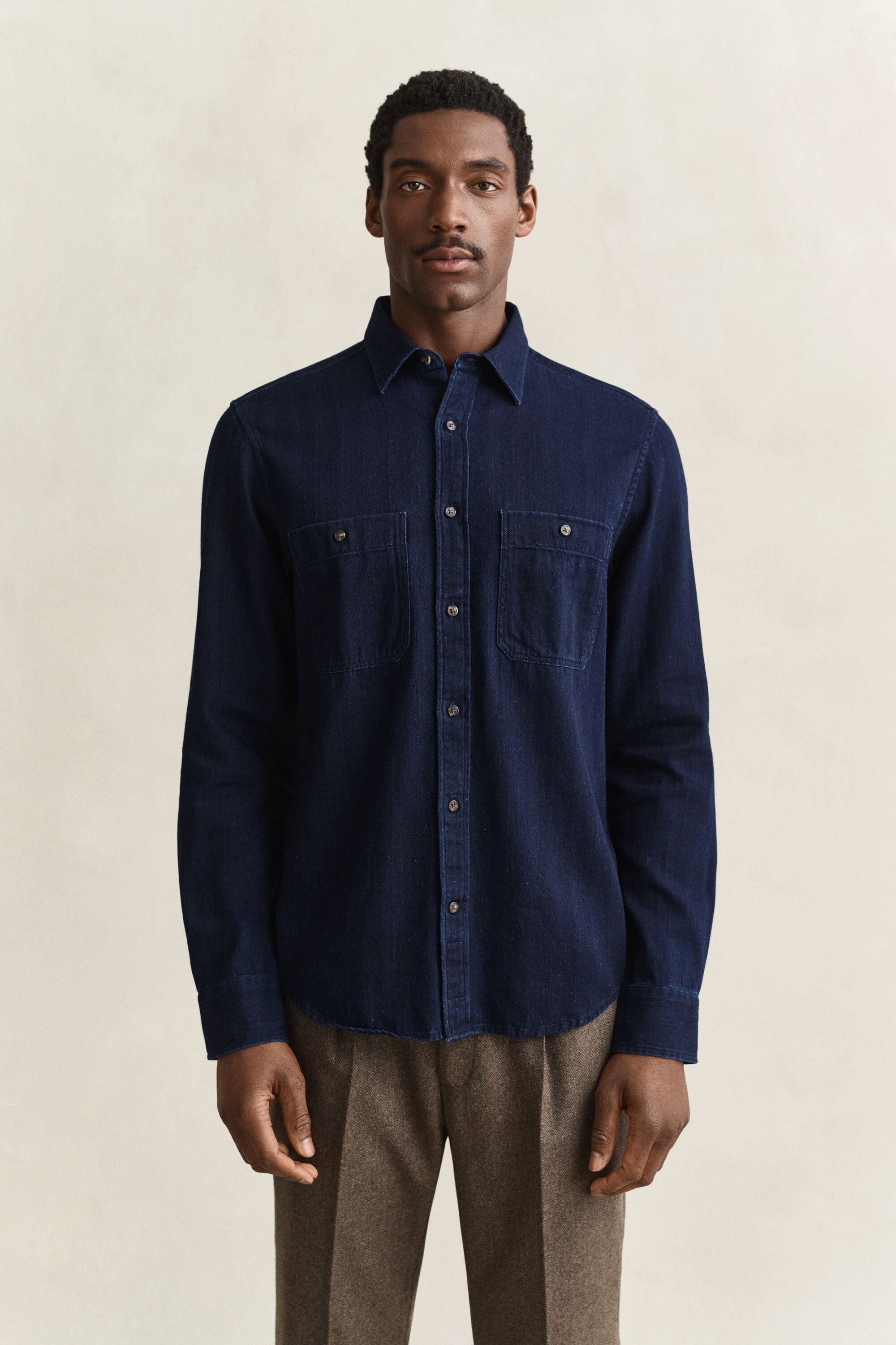 Indigo Herringbone Shirt