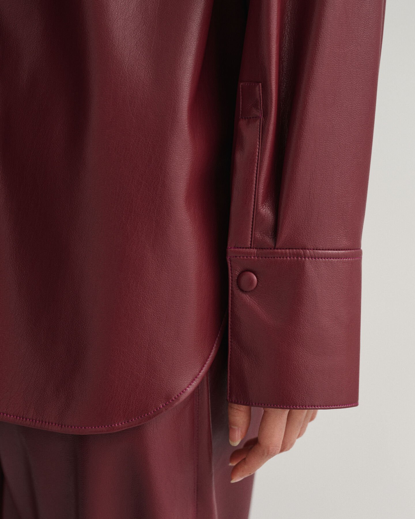 Faux Leather Overshirt