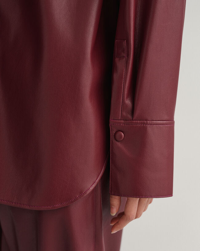 Faux Leather Overshirt