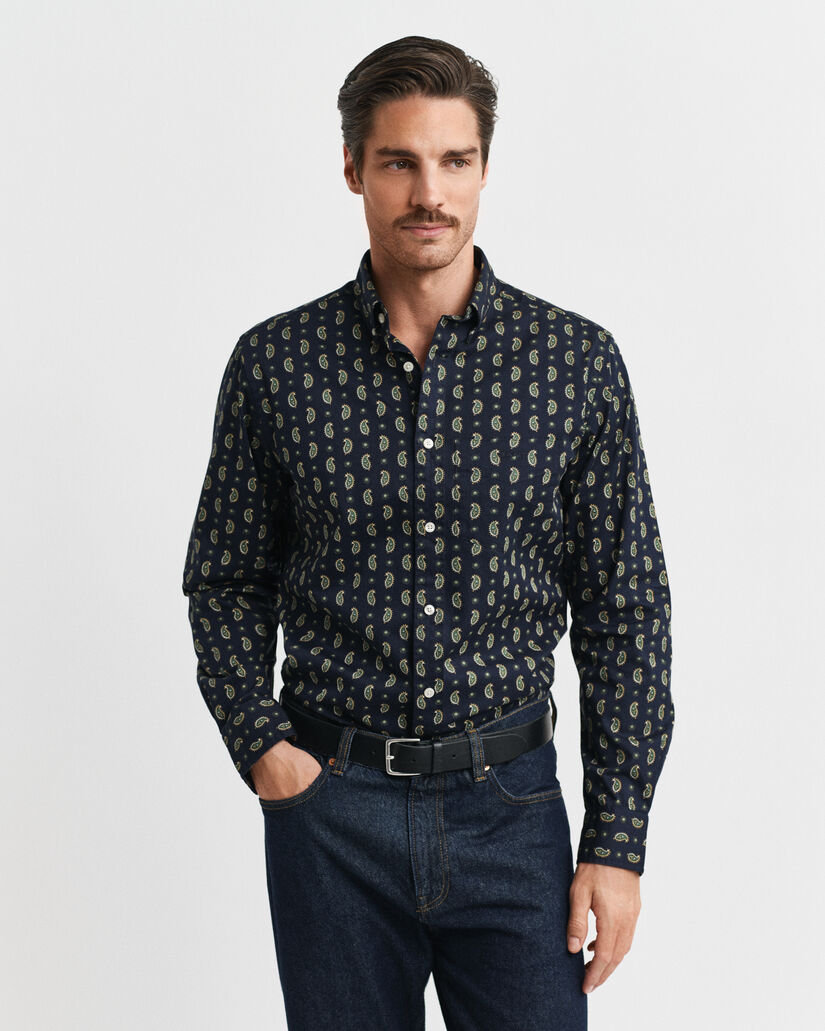 Regular Fit Paisley Printed Twill Shirt