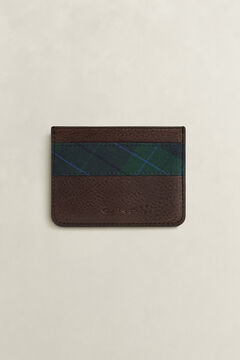 Checked Belt & Card Holder Gift Set — RICH BROWN 2