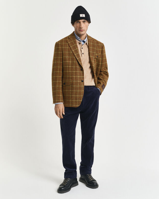 Relaxed Fit Checked Tweed Blazer