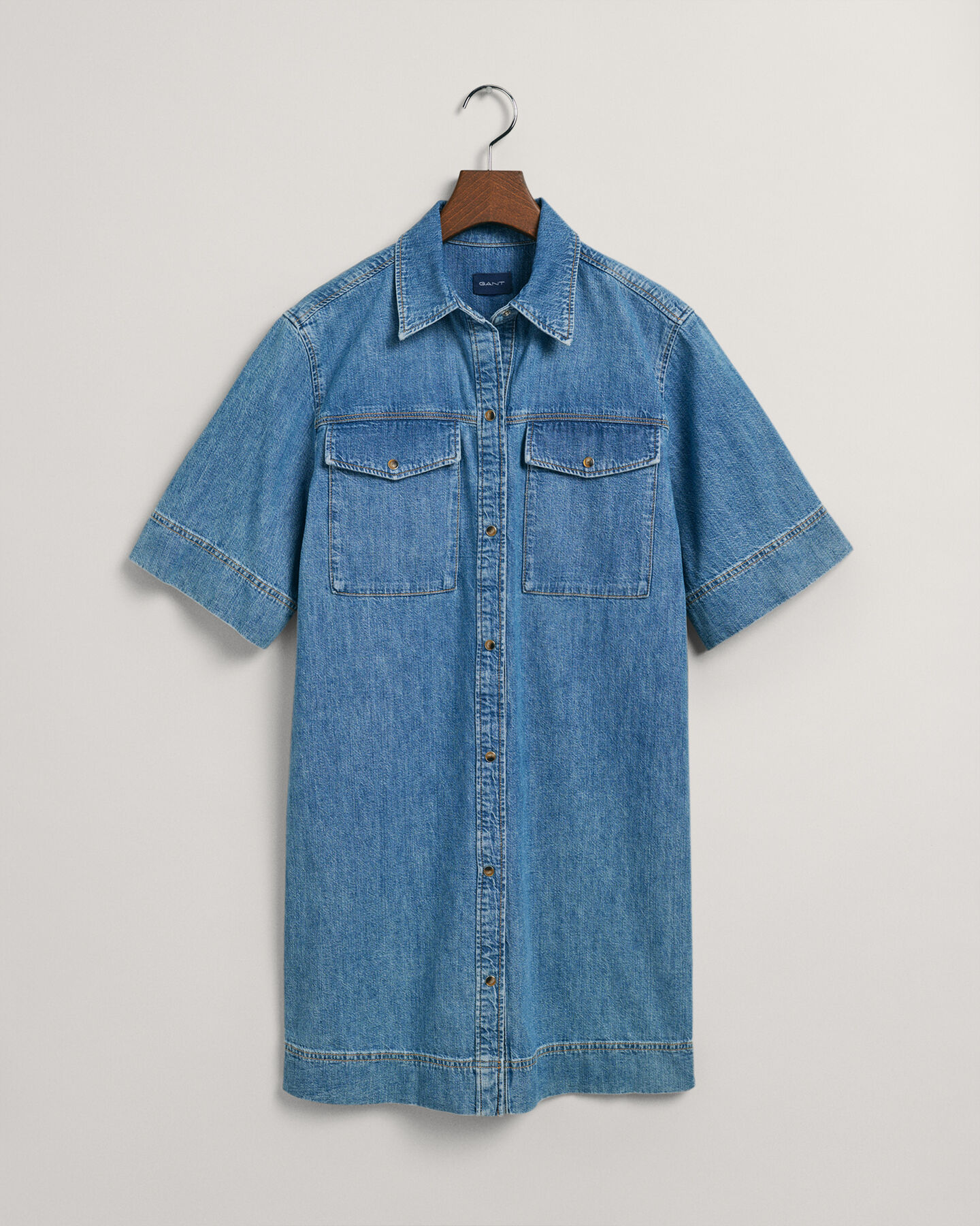 Denim Short Sleeve Shirt Dress