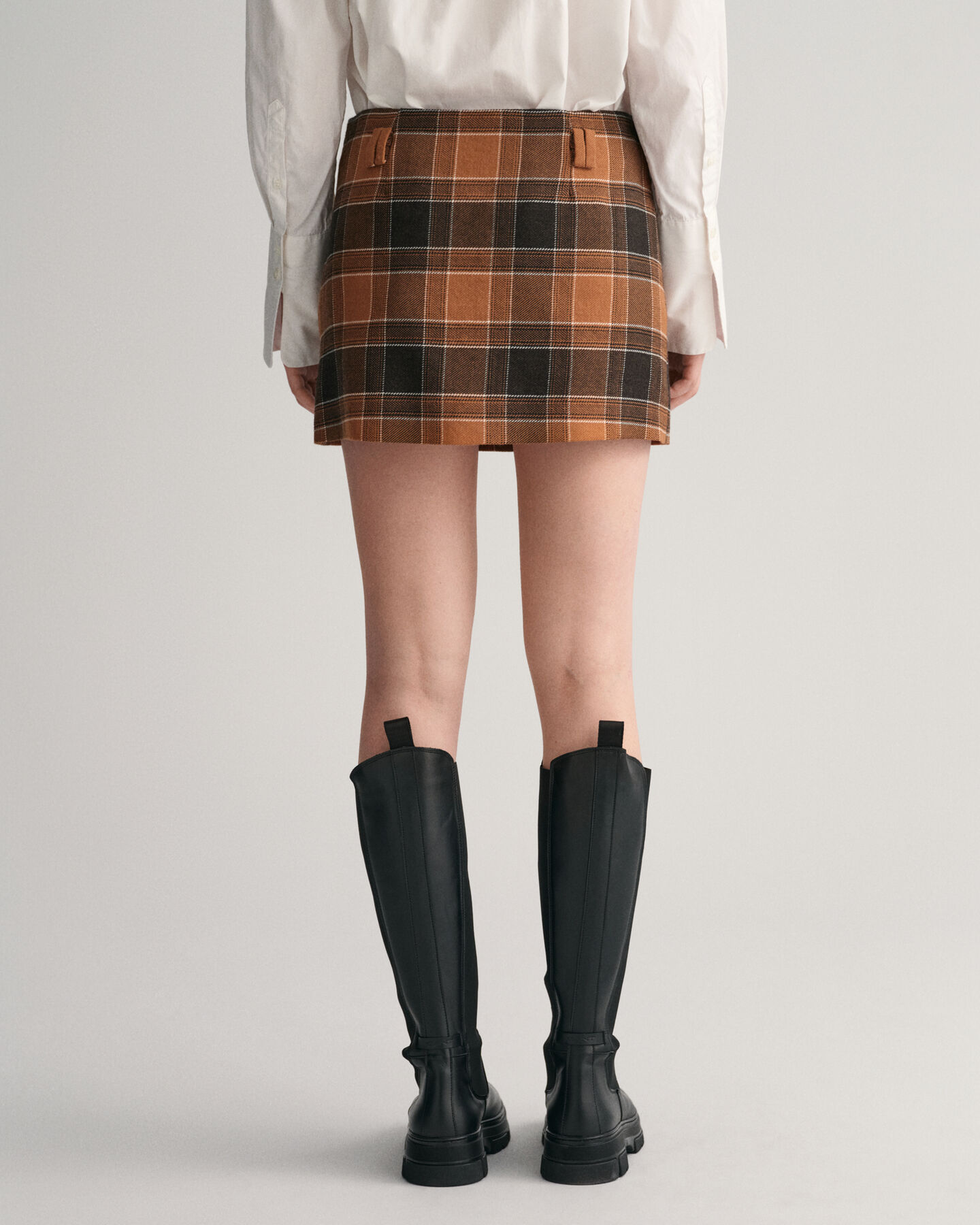 Checked Wool Mini Skirt
