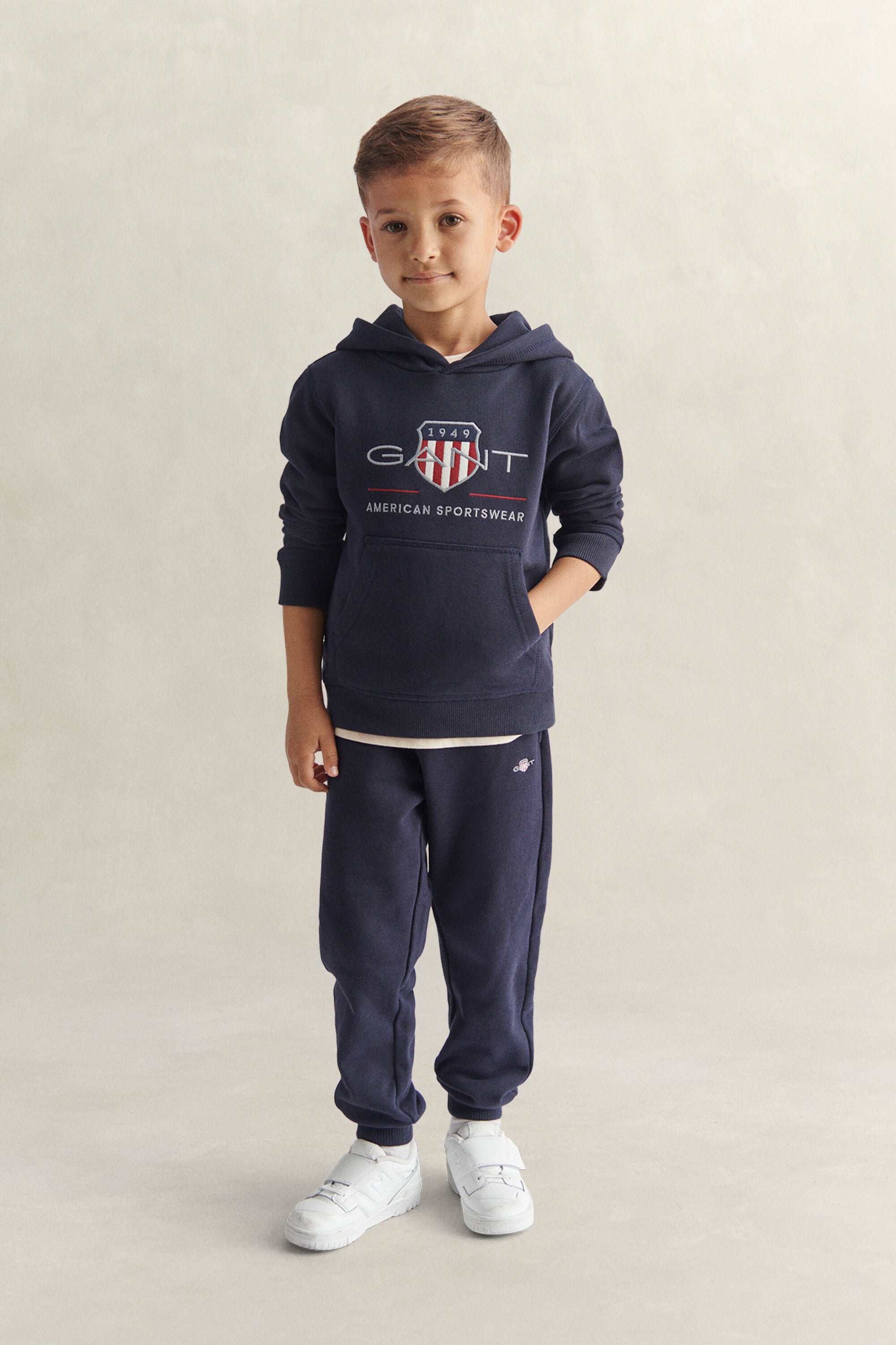 Kids Archive Shield Hoodie — EVENING BLUE