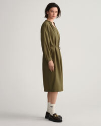 Stand Collar Shirt Dress