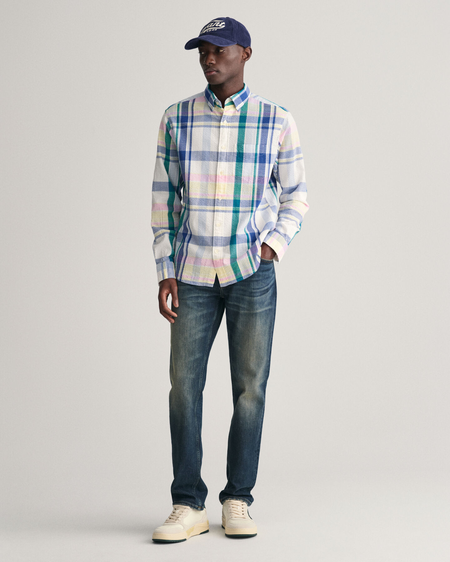 Regular Fit Seersucker Madras Shirt