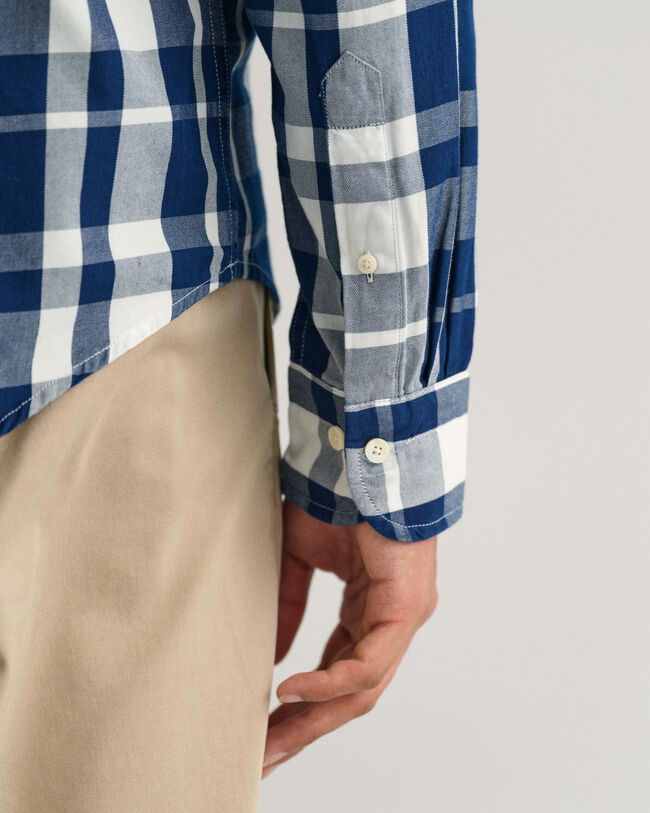 Regular Fit Indigo Plaid Twill Shirt