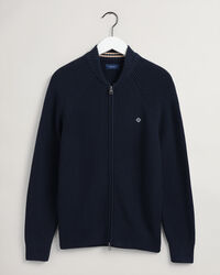 Cotton Rib Full-Zip Sweater