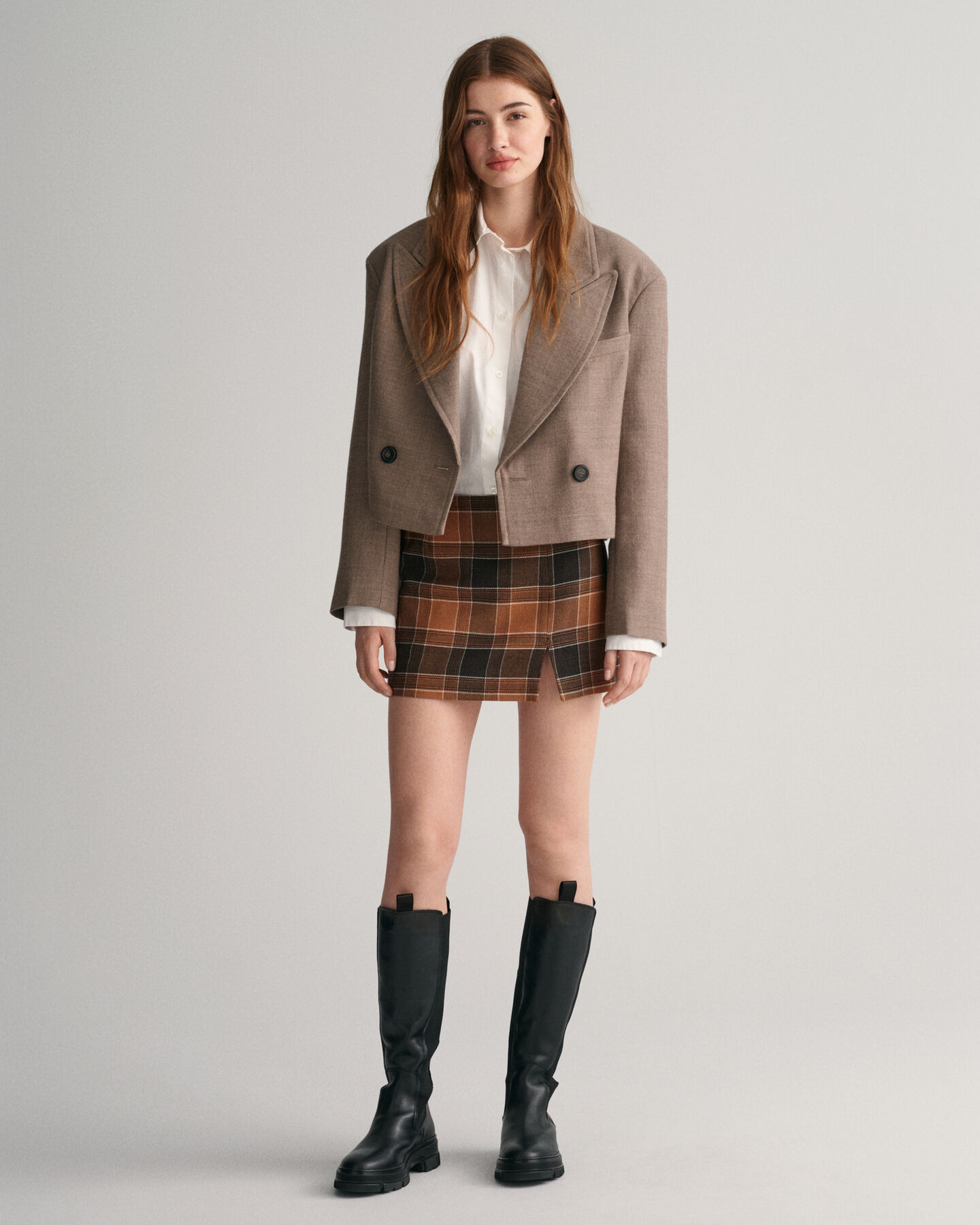 Checked Wool Mini Skirt