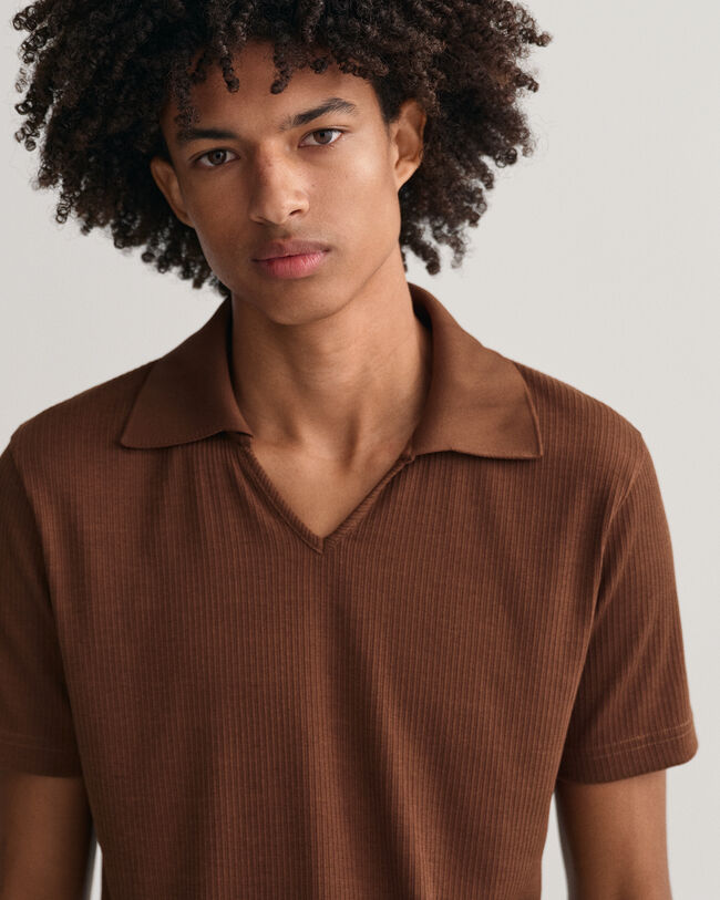 70s-Inspired Piqu&eacute; Polo Shirt