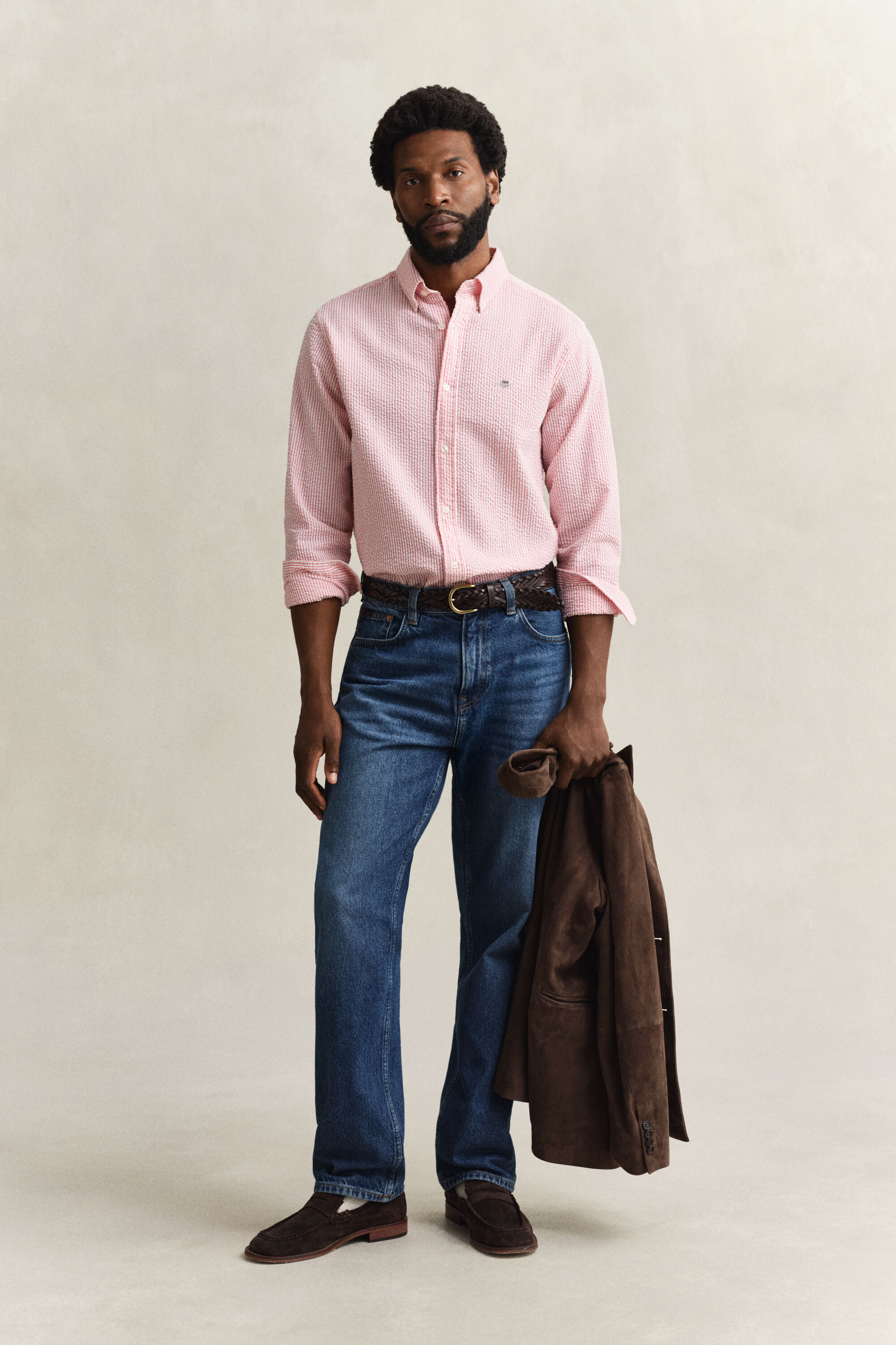 Regular Fit Striped Seersucker Shirt