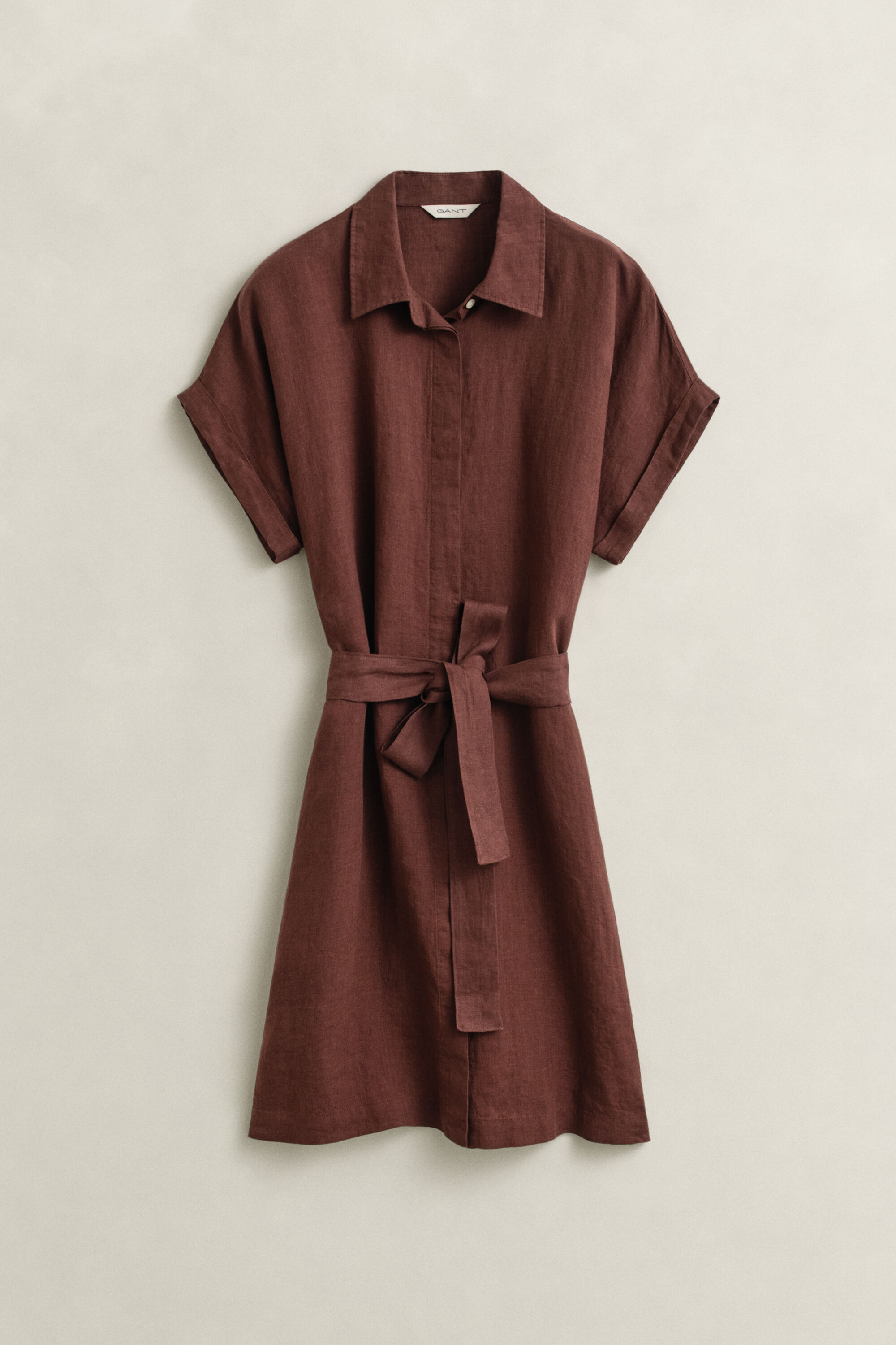 Linen Cap Sleeve Shirt Dress