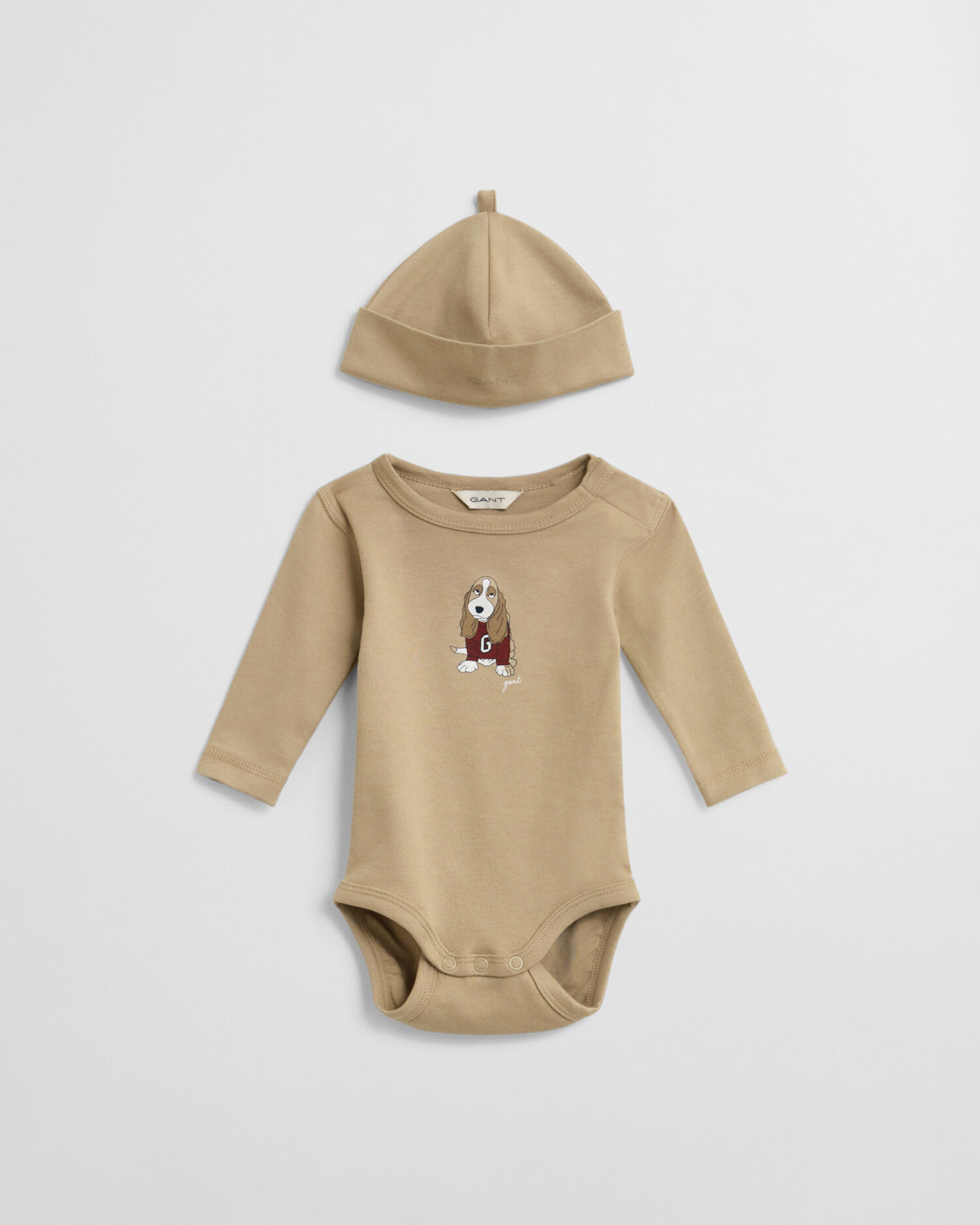 Baby Dog Print Bodysuit & Beanie