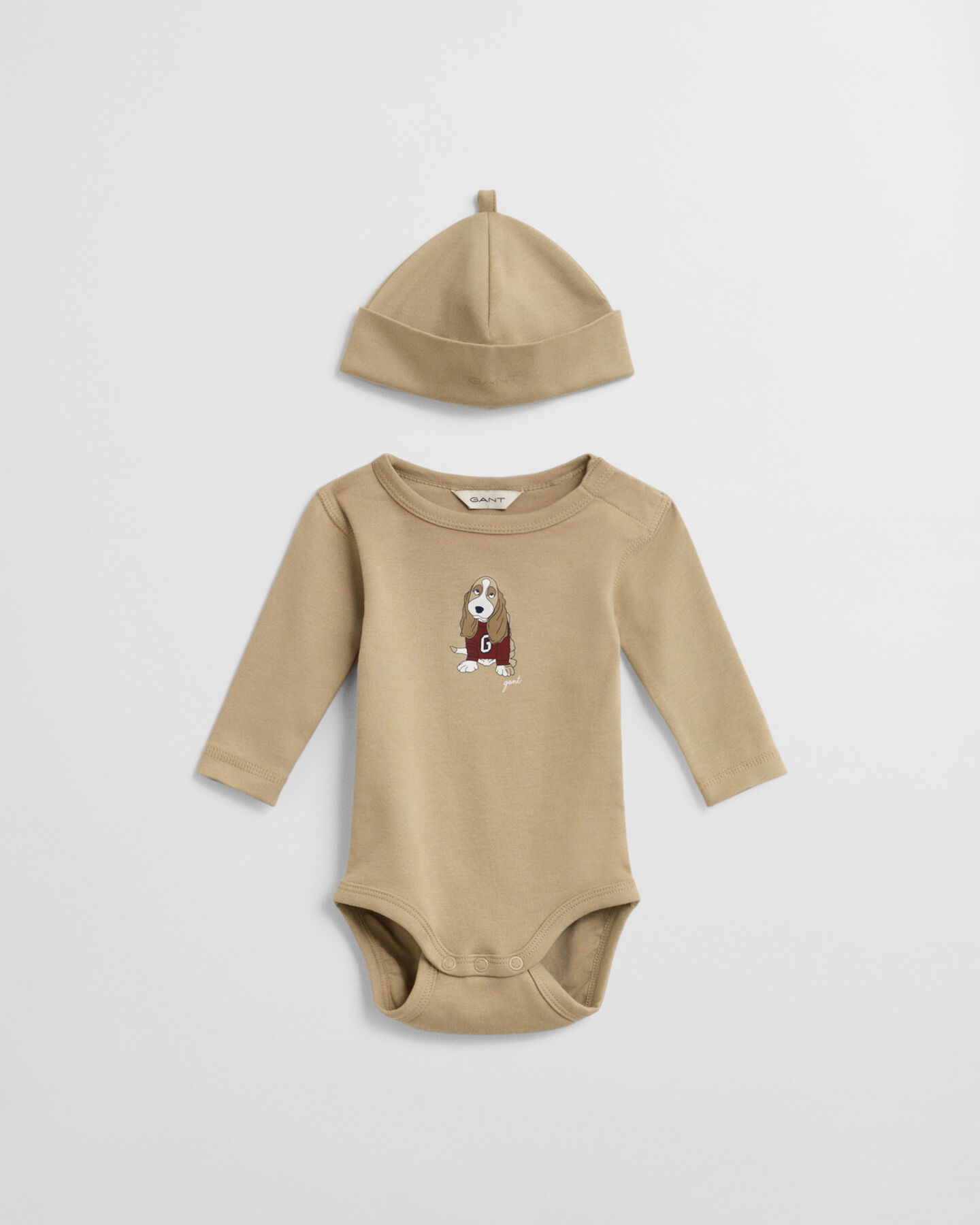 Baby Dog Print Bodysuit & Beanie