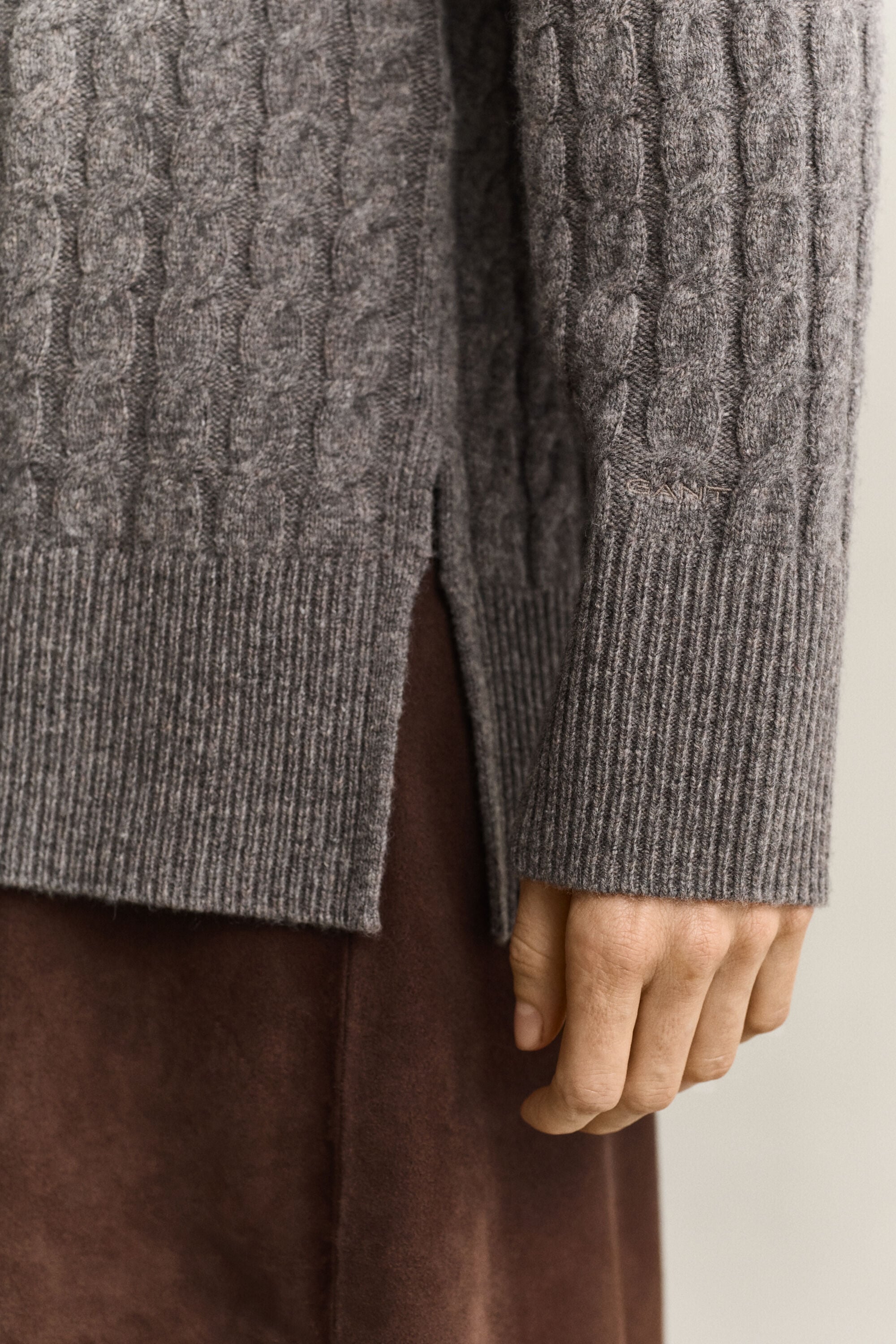 Wool Cashmere Cable Knit Sweater