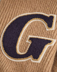 Wool Nepps Letterman Half-Zip Sweater