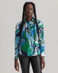 Regular Fit Paisley Cotton Silk Shirt