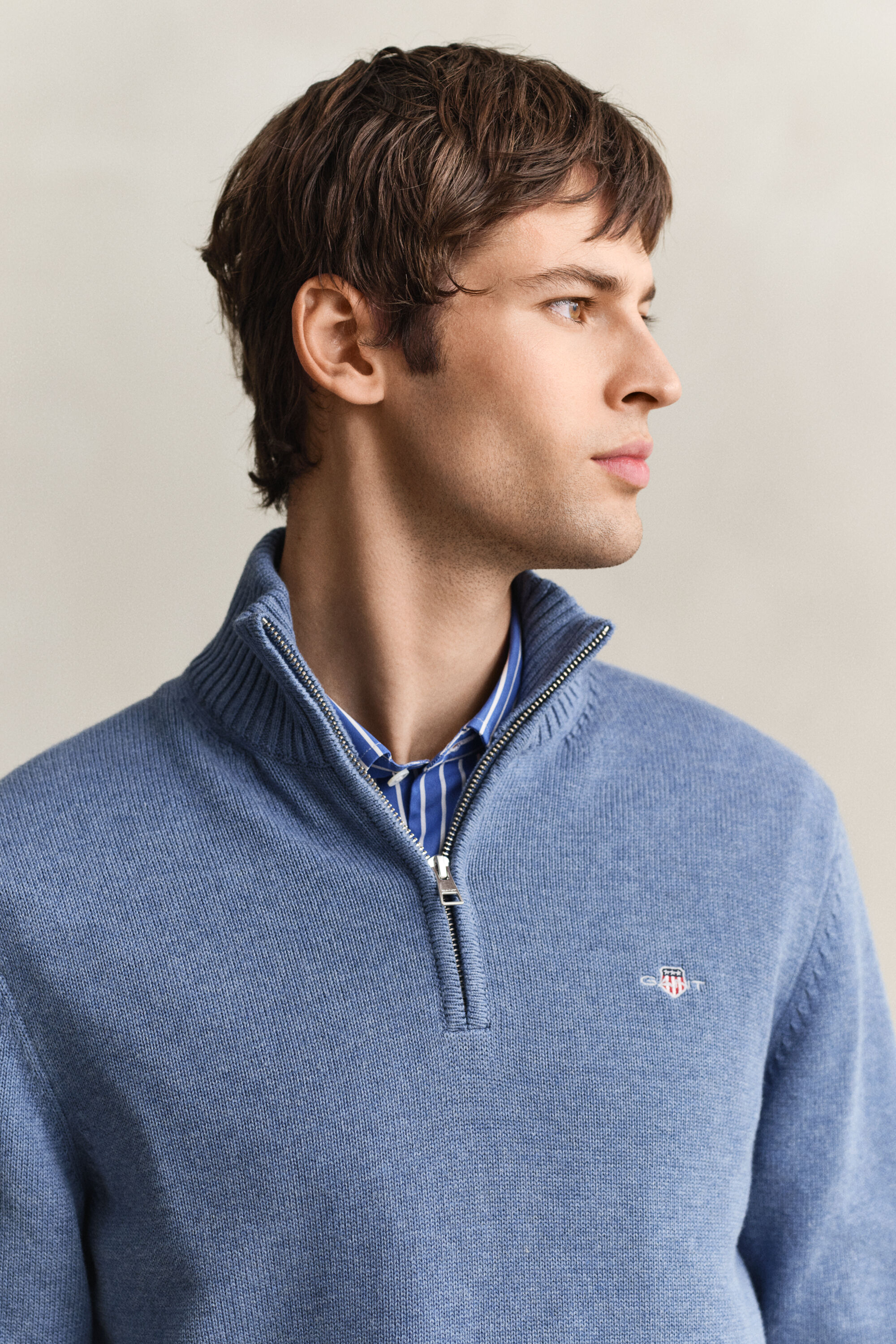 Casual Cotton Half-Zip Sweater