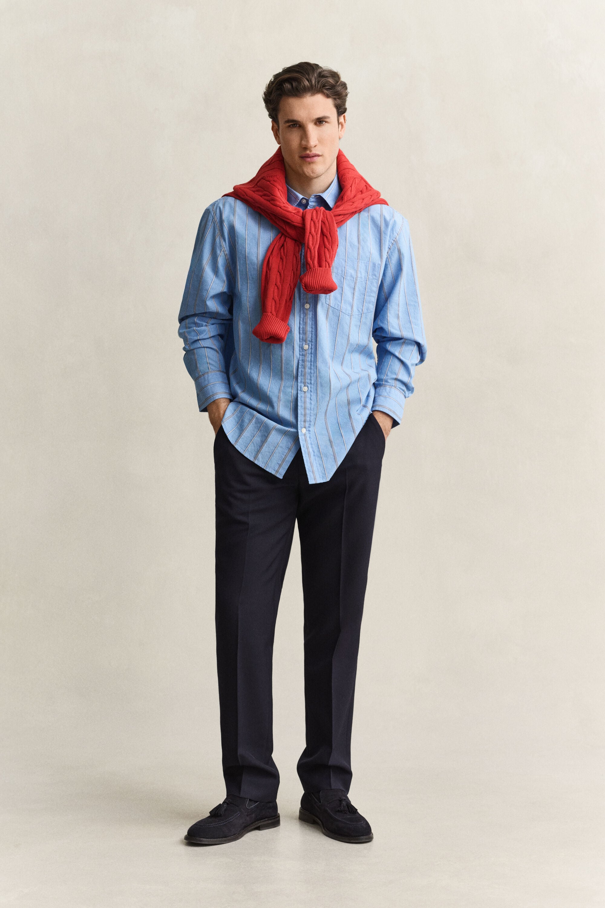 Relaxed Fit Dobby Striped Shirt