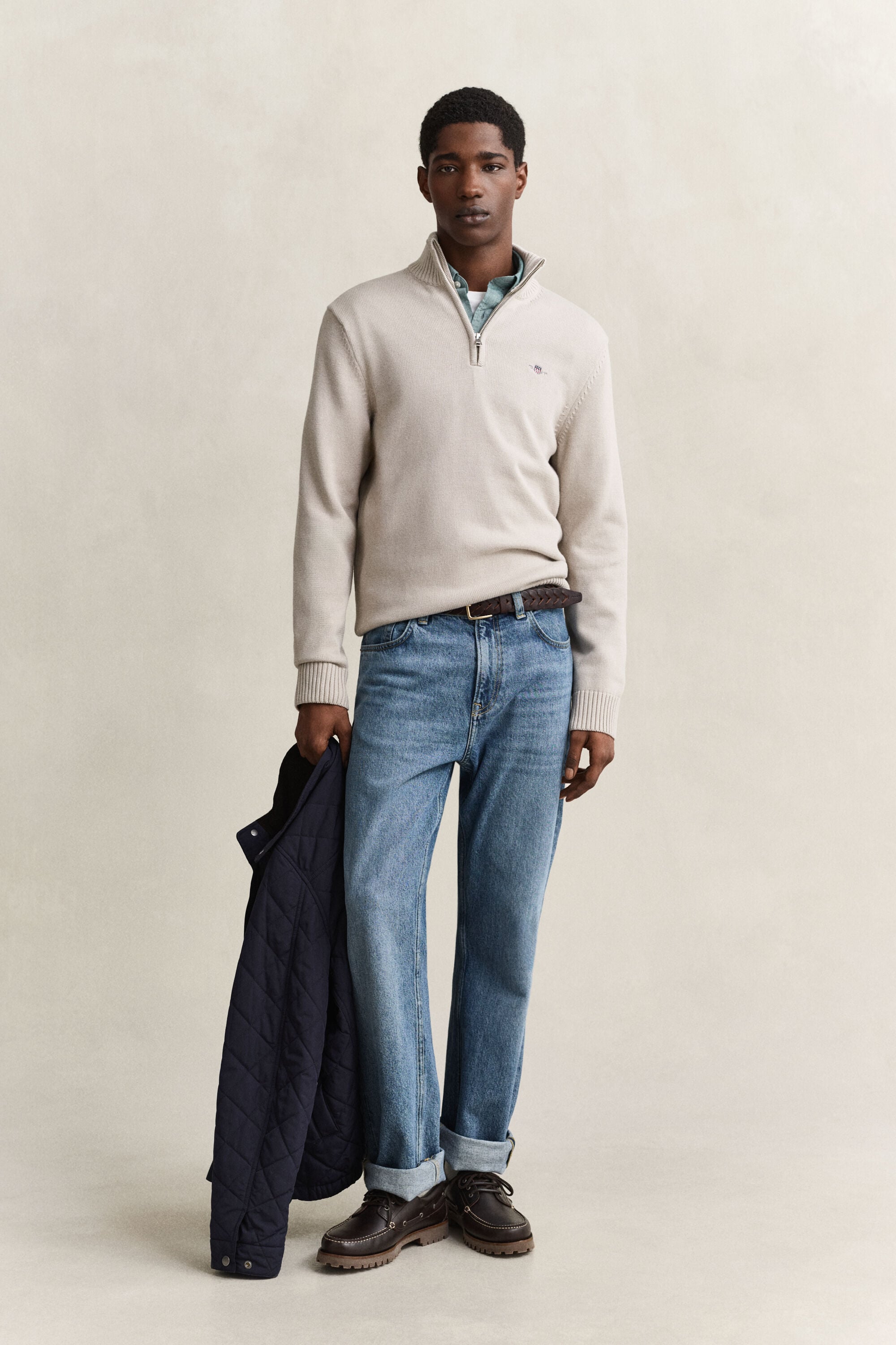 Casual Cotton Half-Zip Sweater