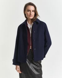 Wool Blend Short Car Coat