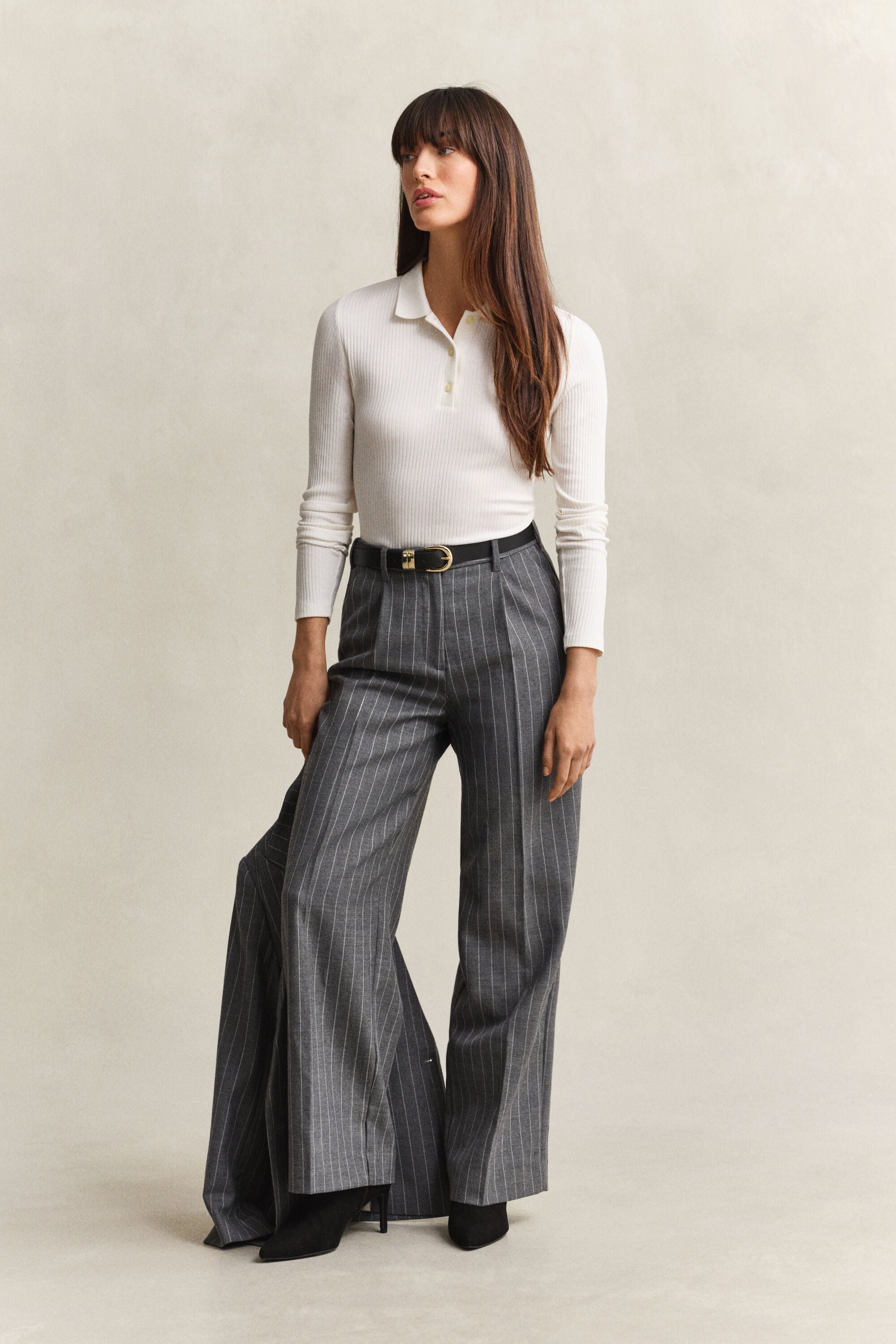 Slim Ribbed Polo Top