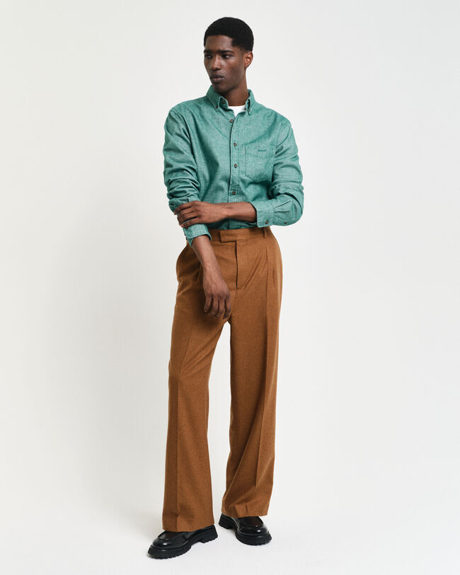 Regular Fit Flannel Herringbone Shirt