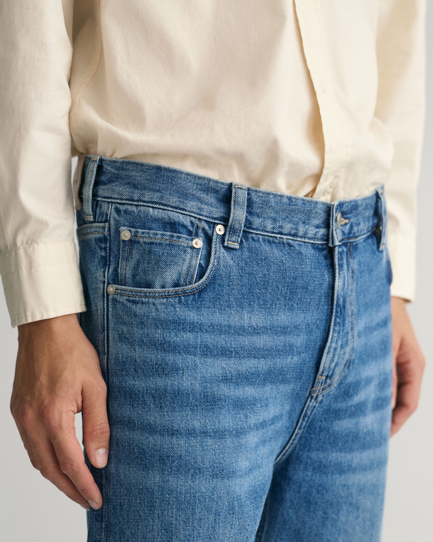 Relaxed Fit Stone Washed Jeans