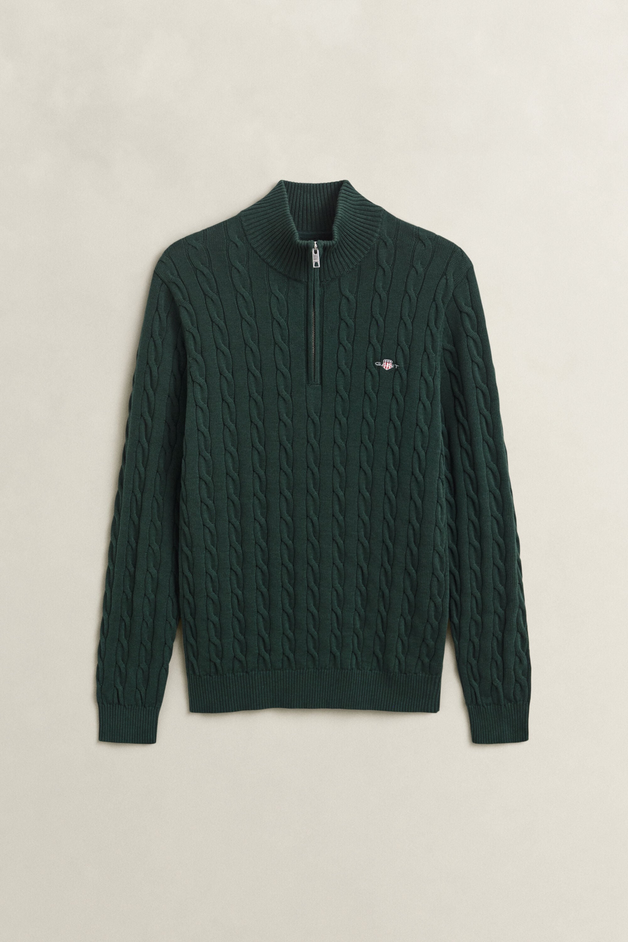 Cotton Cable Knit Half-Zip Sweater