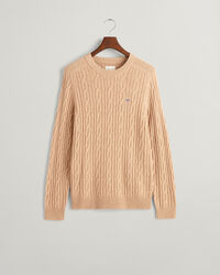 Lambswool Cable Knit Crew Neck Sweater