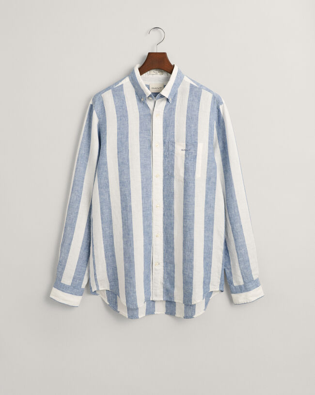 Regular Fit Bold Striped Linen Shirt