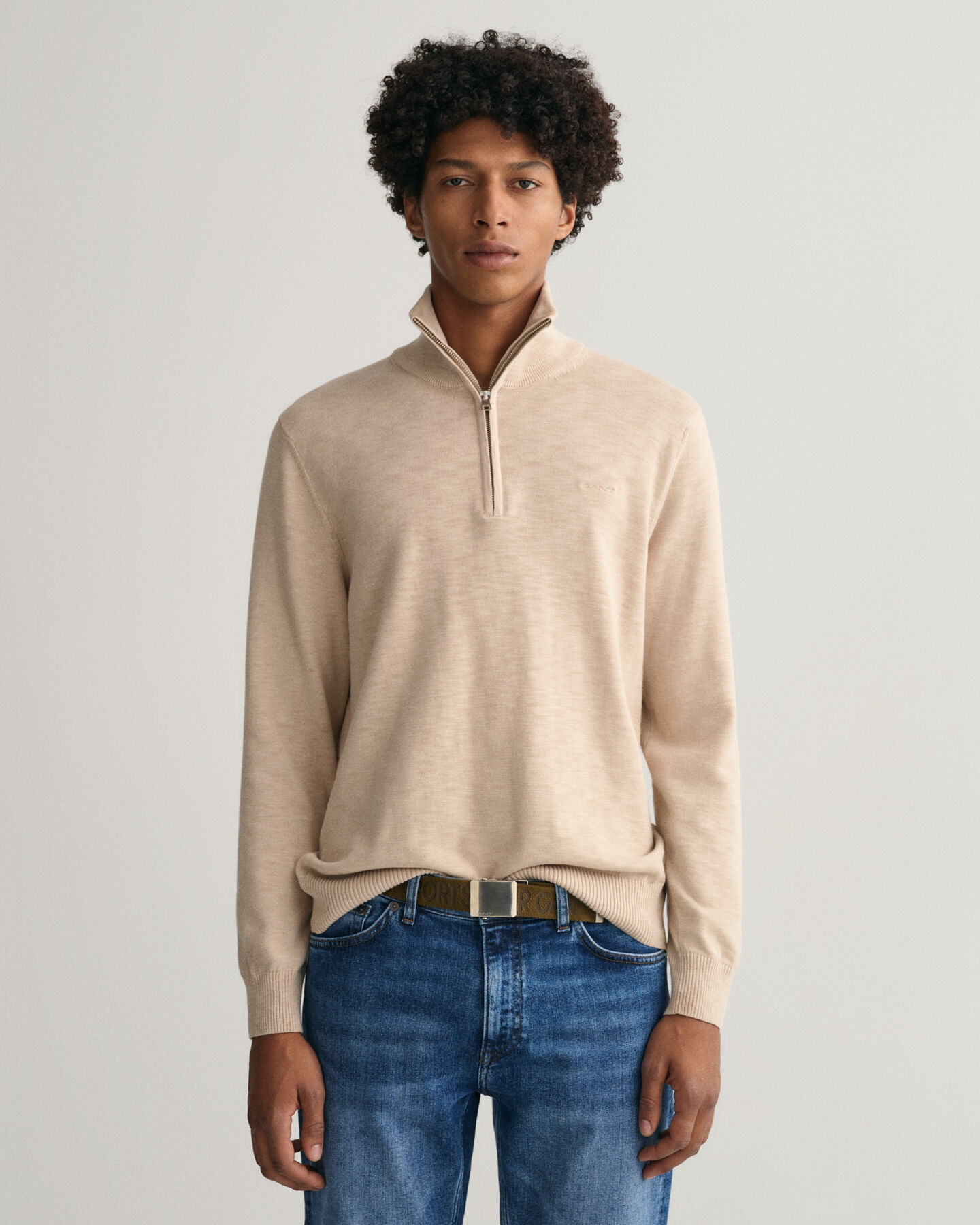 Cotton Flamme Half-Zip Sweater