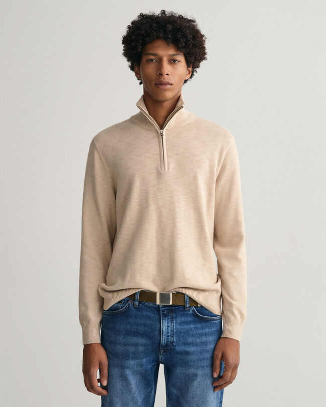 Cotton Flamme Half-Zip Sweater