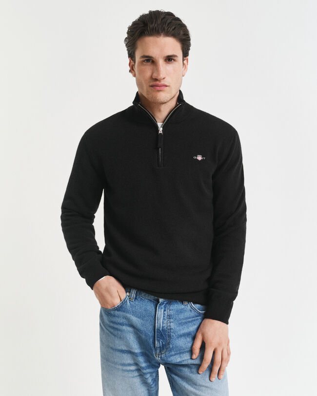 Superfine Lambswool Half-Zip Sweater